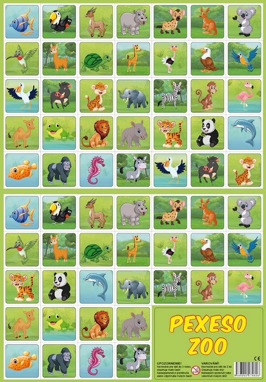 Le jeu de mémoire Pexeso - Le Zoo