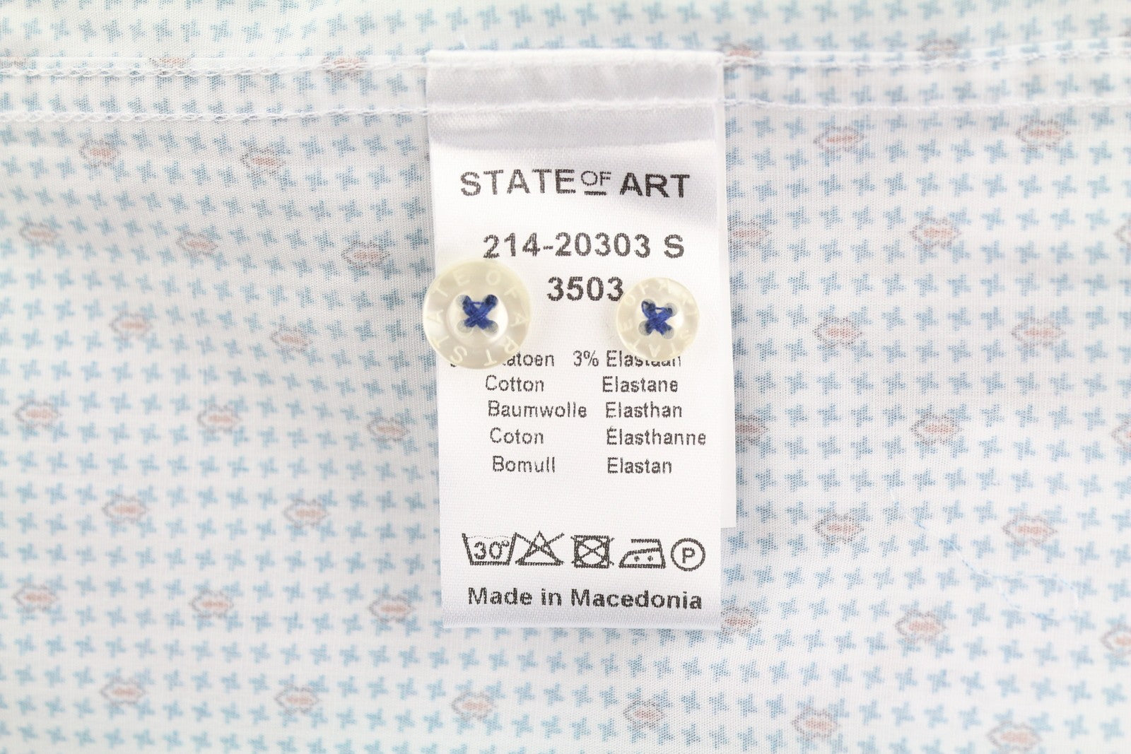 State Of Art Regular Fit Men Shirtwhite Patterned Button-down Neck