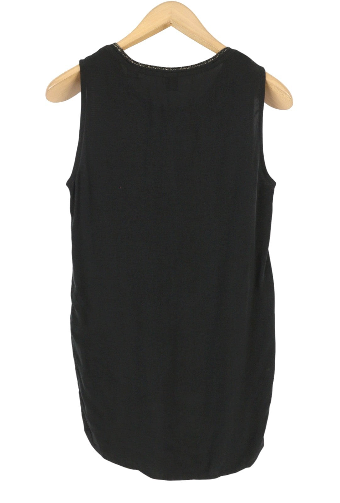 Scotch & Soda Women T-shirtblack Striped Round Neck Longer Back Sleeveless
