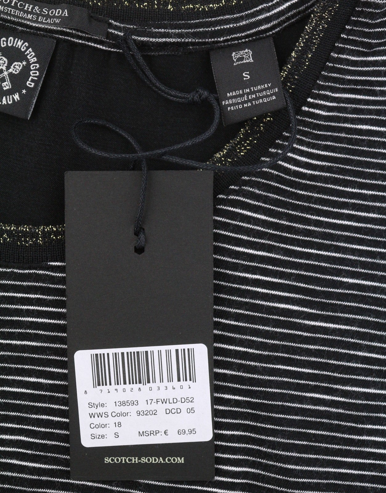 Scotch & Soda Women T-shirtblack Striped Round Neck Longer Back Sleeveless