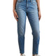 American Eagle Outfitters Mom Washed Blue Stretch Women Jeanswhiskers