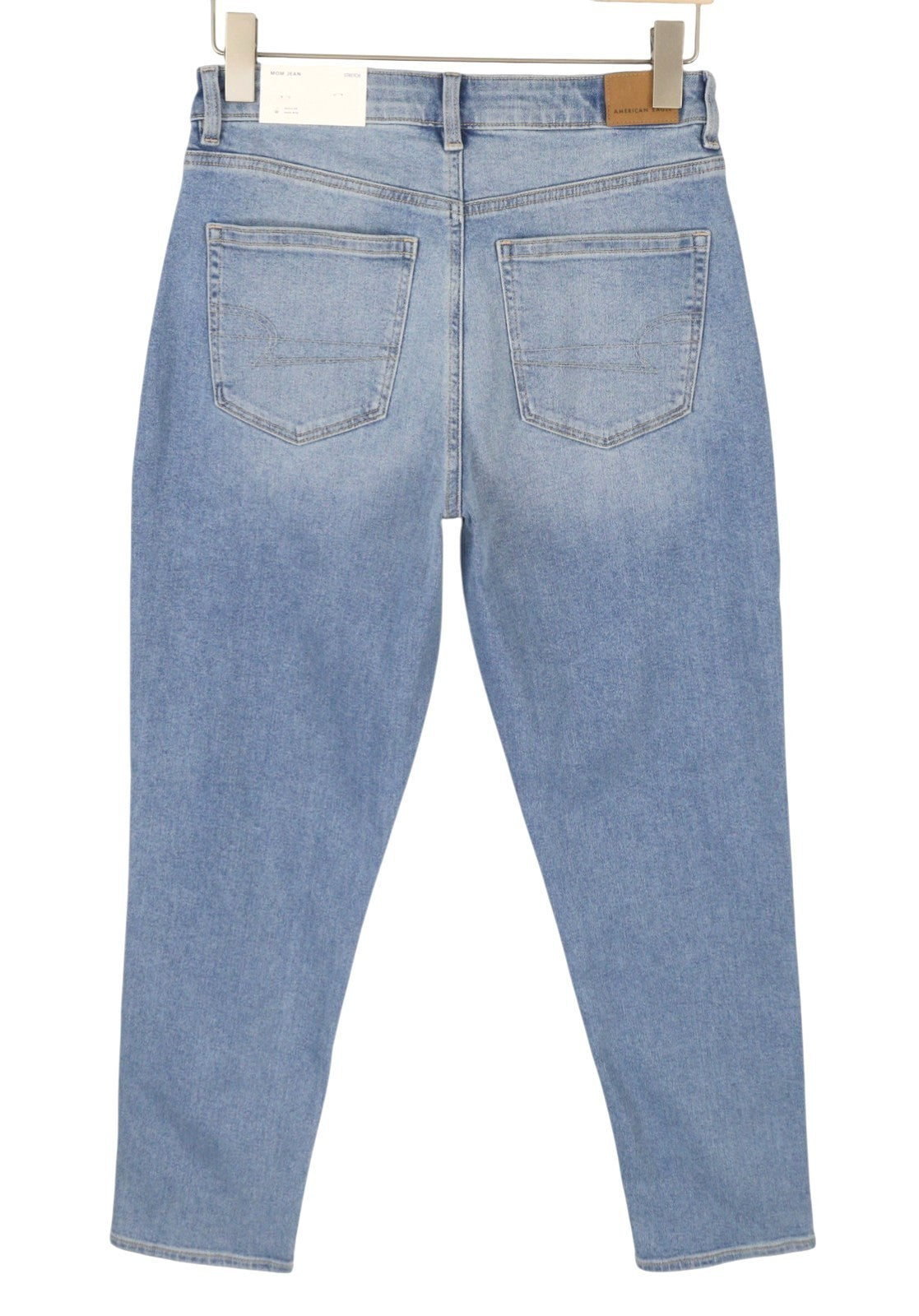 American Eagle Outfitters Mom Washed Blue Stretch Women Jeanswhiskers