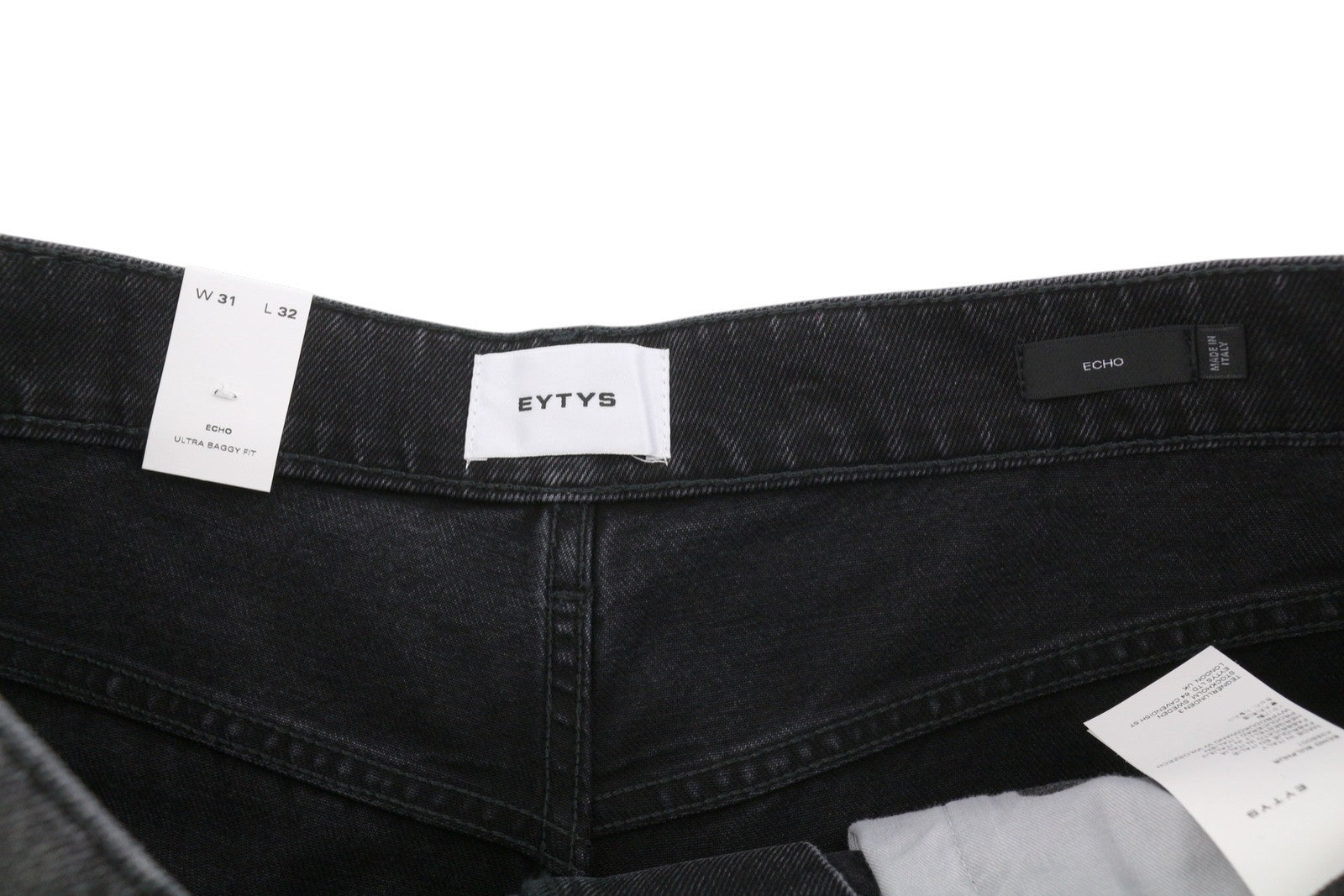 Eytys Echo Sulphur Ultra Baggy Fit Men Jeansblack Faded Unisex Rrp370