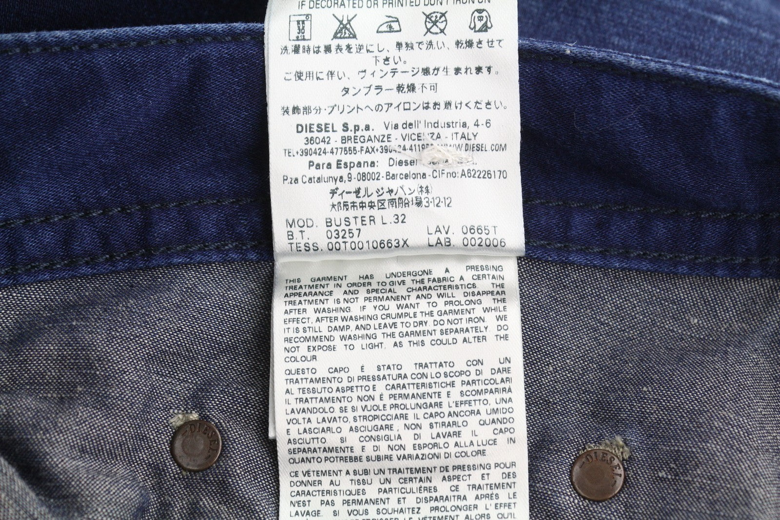 Diesel Buster 0665t Men Jeansblue Faded Distress Regular Slim Tapered