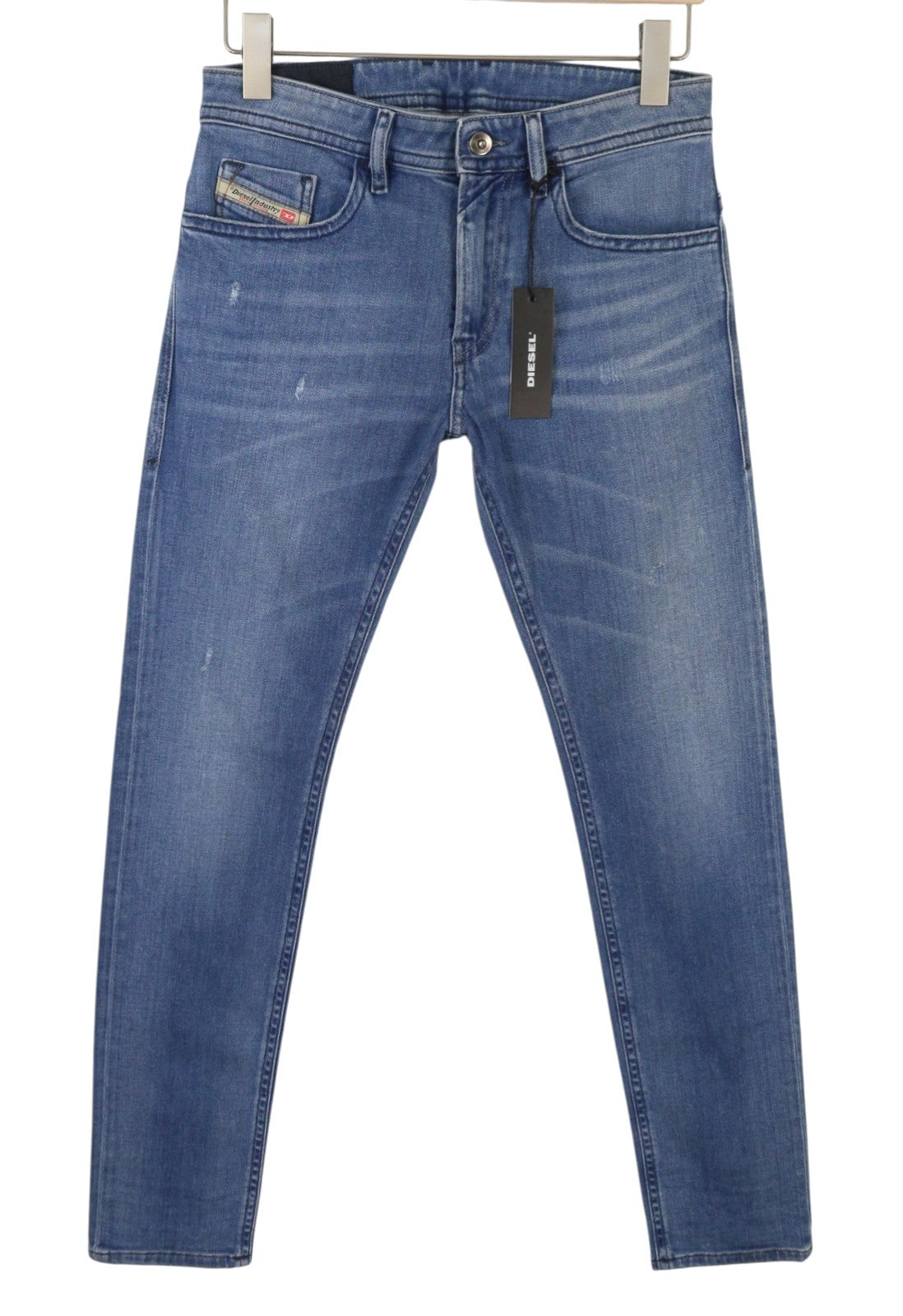 Diesel Thommer 083ax Men Jeansblue Whiskers Faded Distress Slim Fit