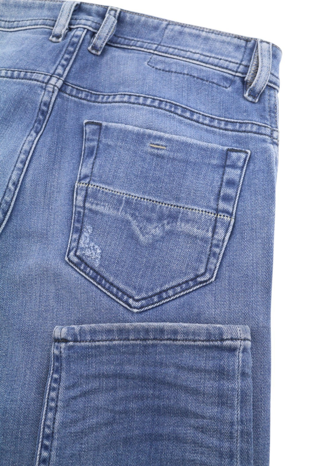 Diesel Thommer 083ax Men Jeansblue Whiskers Faded Distress Slim Fit