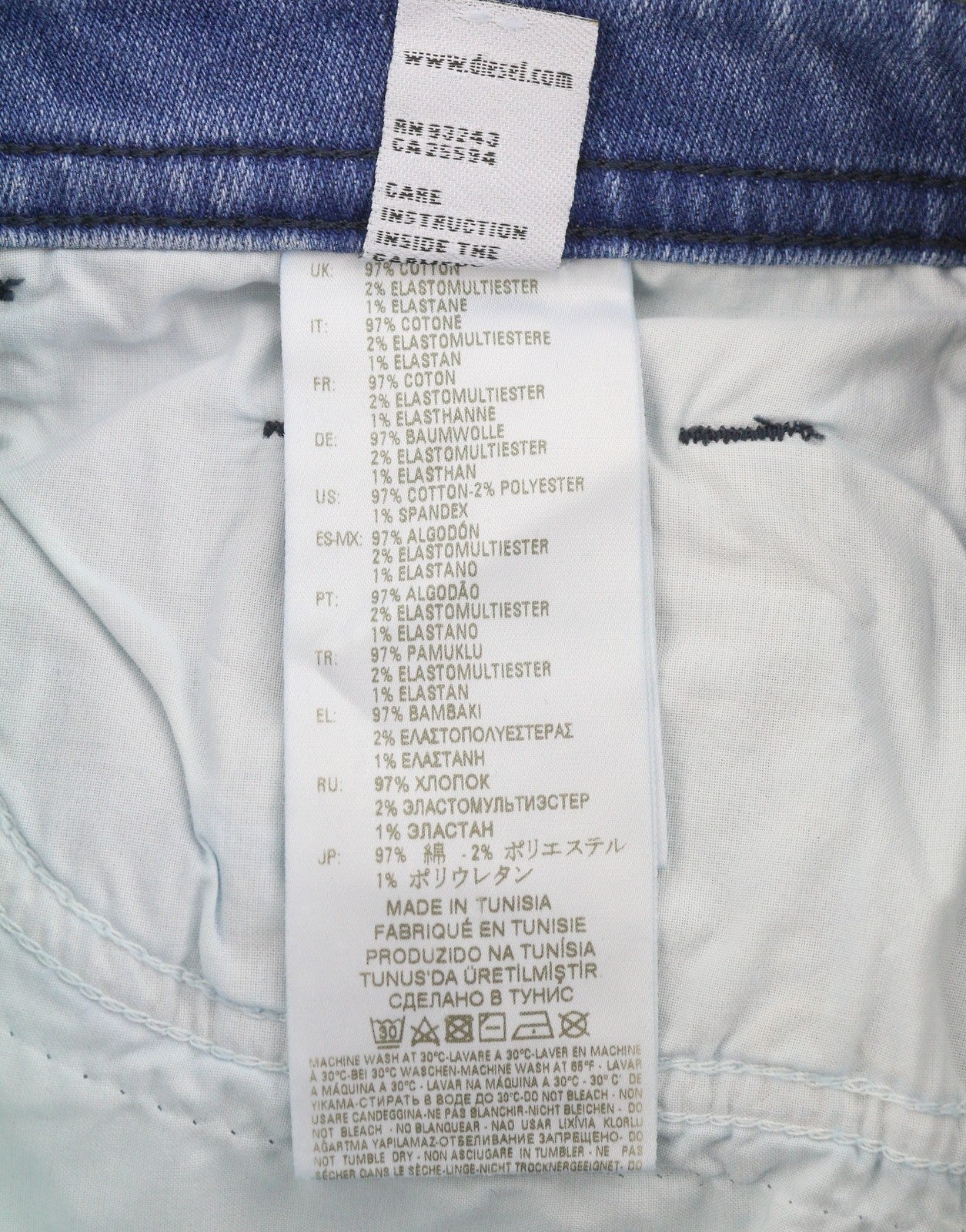 Diesel Thommer 083ax Men Jeansblue Whiskers Faded Distress Slim Fit