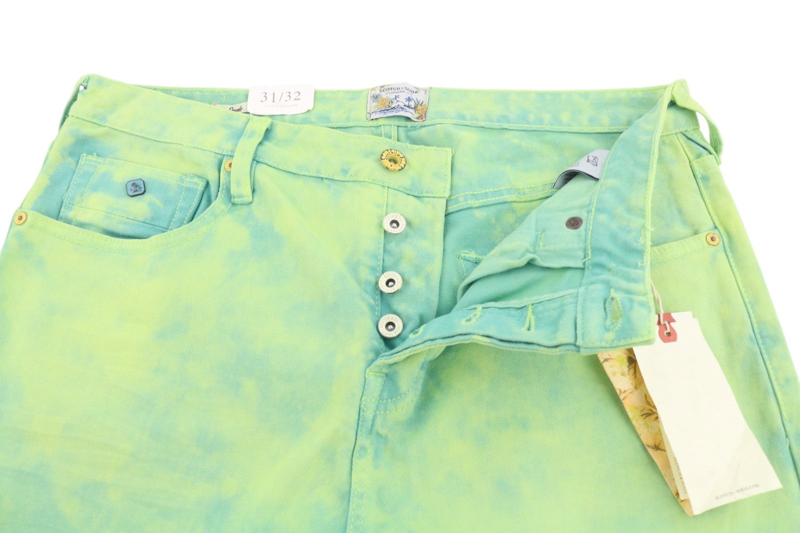 Scotch & Soda Mænd Jeansgrøn Faded Garment Dyed Super Slim Fit