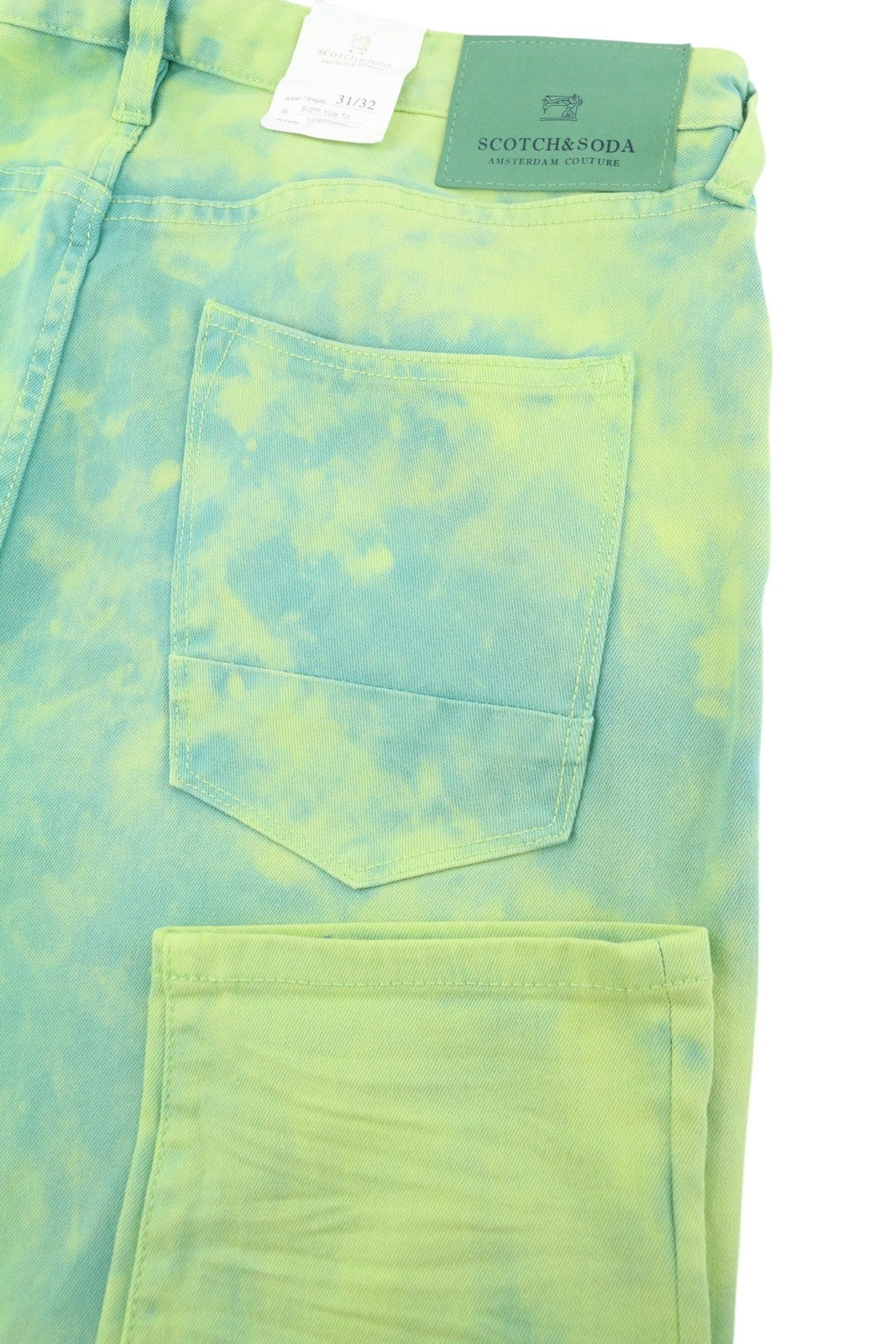 Scotch & Soda Mænd Jeansgrøn Faded Garment Dyed Super Slim Fit