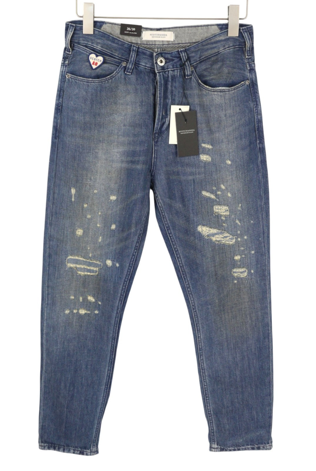 Scotch & Soda L'adorable Boyfriend Women Jeansblue Linen Blend Distress