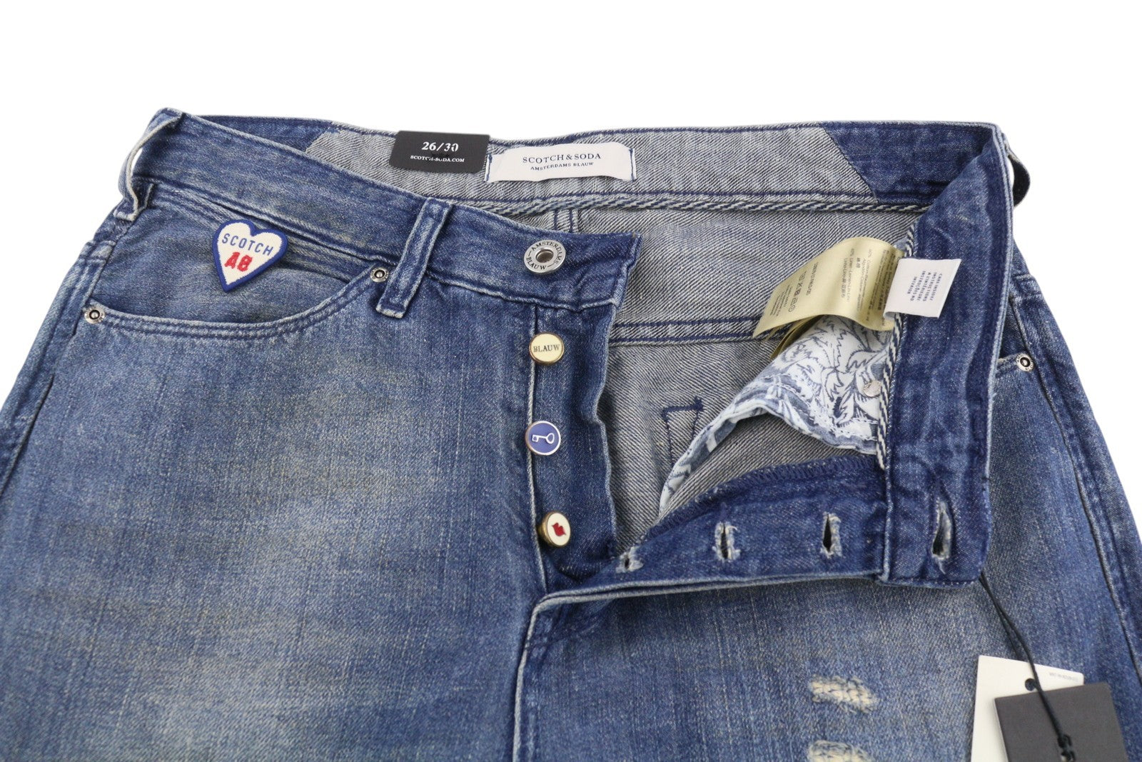 Scotch & Soda L'adorable Boyfriend Women Jeansblue Linen Blend Distress