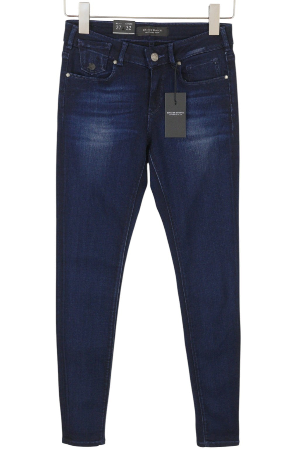 Maison Scotch La Parisienne Jeans da donna blu baffi sbiaditi vestibilità skinny