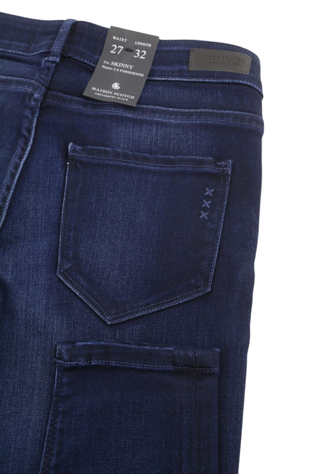 Maison Scotch La Parisienne Jeans da donna blu baffi sbiaditi vestibilità skinny
