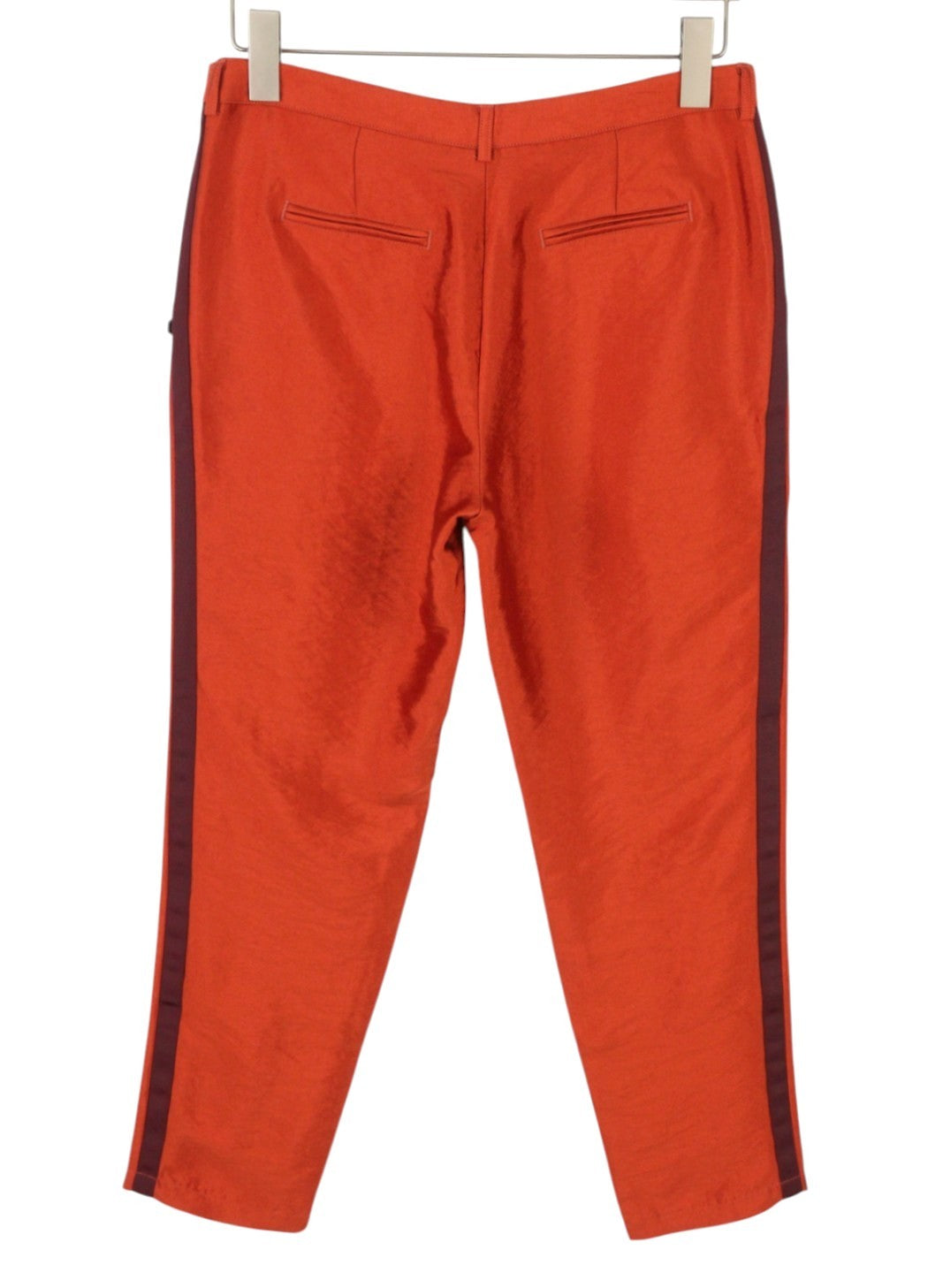 Maison Scotch Women Trousersorange Shiny Look Sideline Zipper Slim Fit