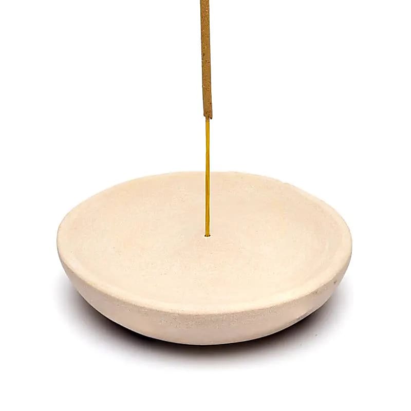 Bruciatore Incenso In Pietra Arenaria Rosa - 10x2 Cm Confezione Da 2 Pz