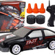 Remote Controlled Sports Car R/c 1:24 Black Replaceable Wheels