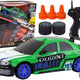 Carro esportivo com controle remoto R/c 1:24 rodas intercambiáveis verdes