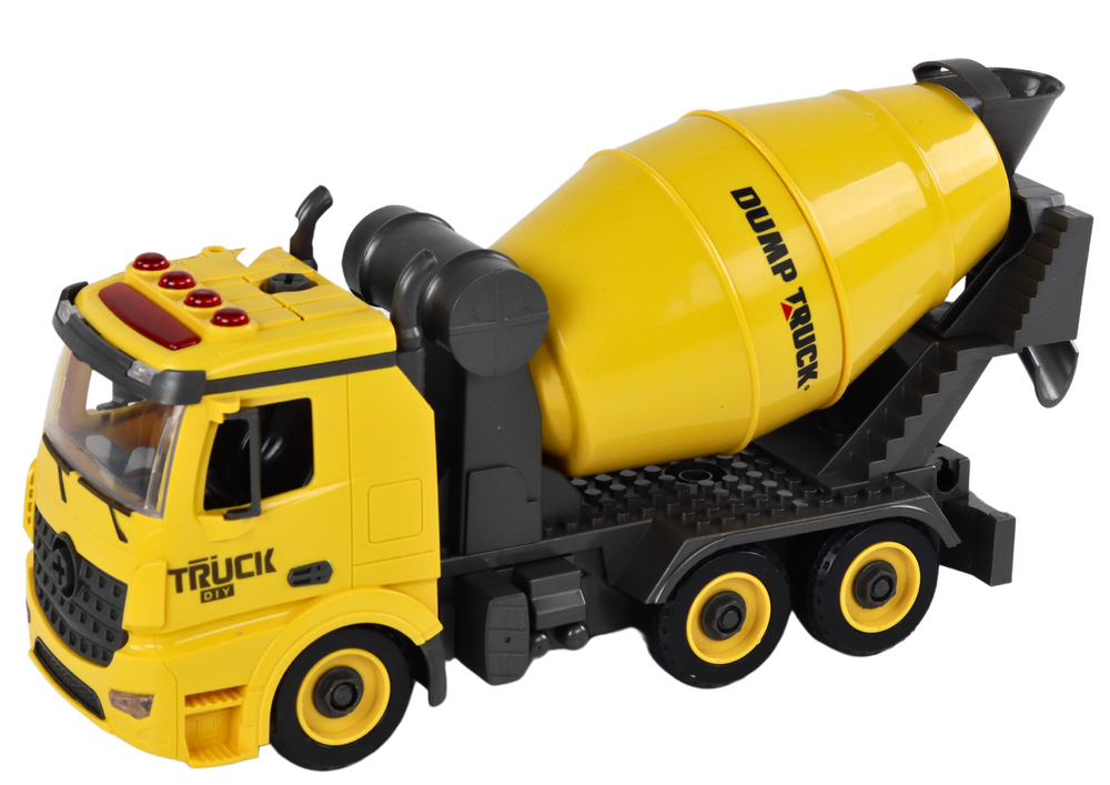 Construction Vehicles Sound Light 1:12 Diy Concrete Mixer Crane Excavator