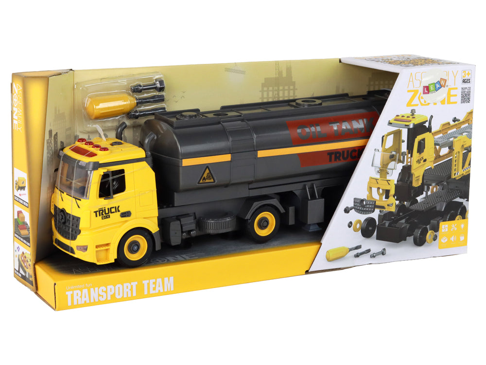 Diy Tank Truck For Assembling And Disassembling Yellow Lights Sound