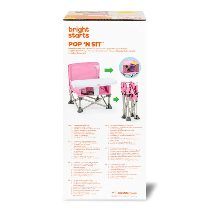 Bright Starts Pop 'n Sit Portable Booster Seat - Pink