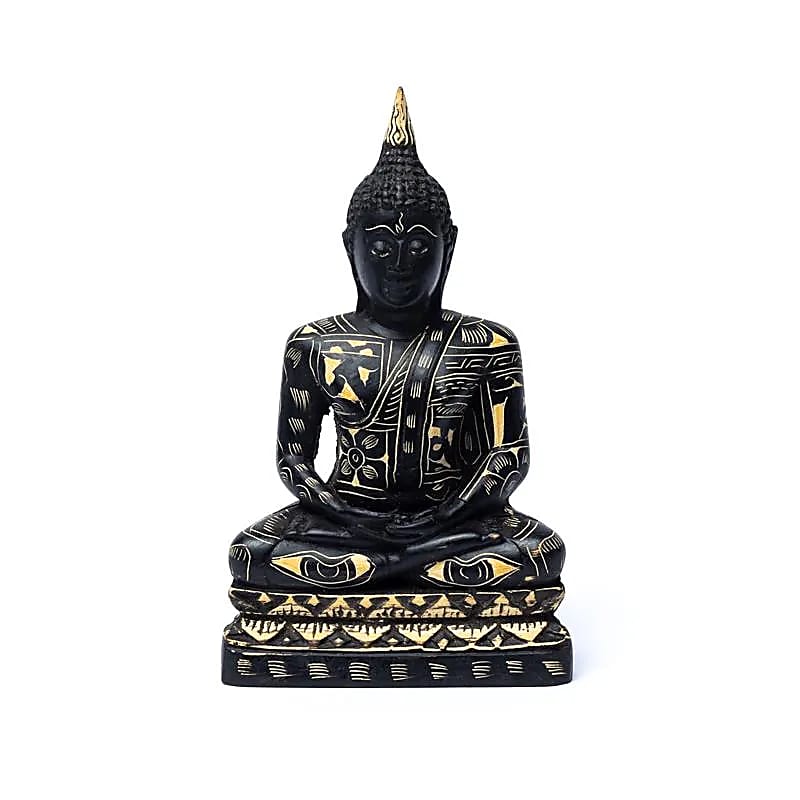 Meditation Buddha Svart - 17cm
