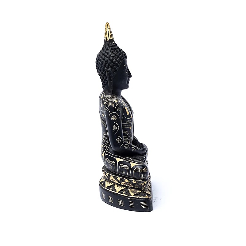 Meditation Buddha Svart - 17cm