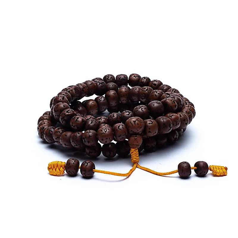 Mala Rudraksha 108 perler poleret - 1,0 Cm