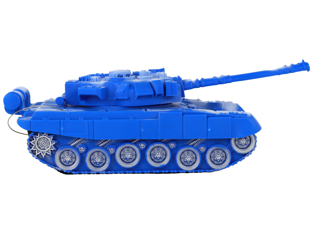 R/c Tank Remote Controlled Lights Sound Blue 1:18 27mhz