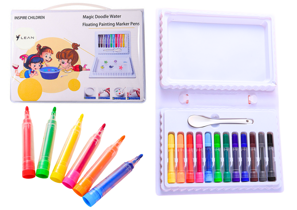 Set Of Colored Water Marker Pens Suitcase 12 Pieces