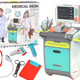 Little Doctor's Set Doctor's Trolley X-ray Ecg Accessories Lights Sound 36pcs.
