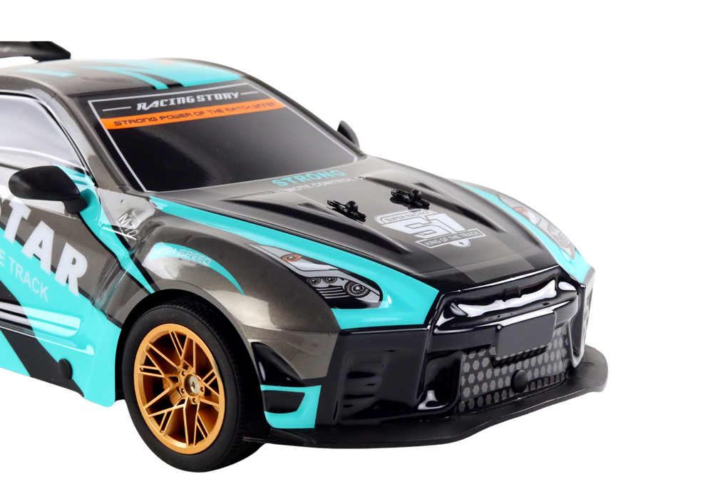 Large Remote Controlled Sports Car 1:10 Turquoise And Black
