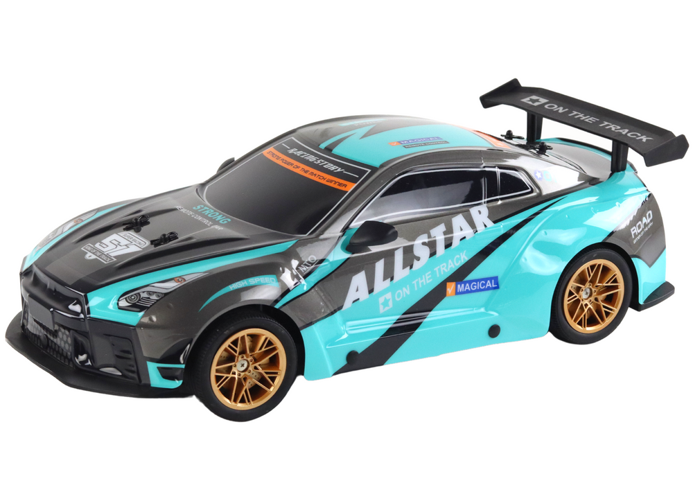 Large Remote Controlled Sports Car 1:10 Turquoise And Black