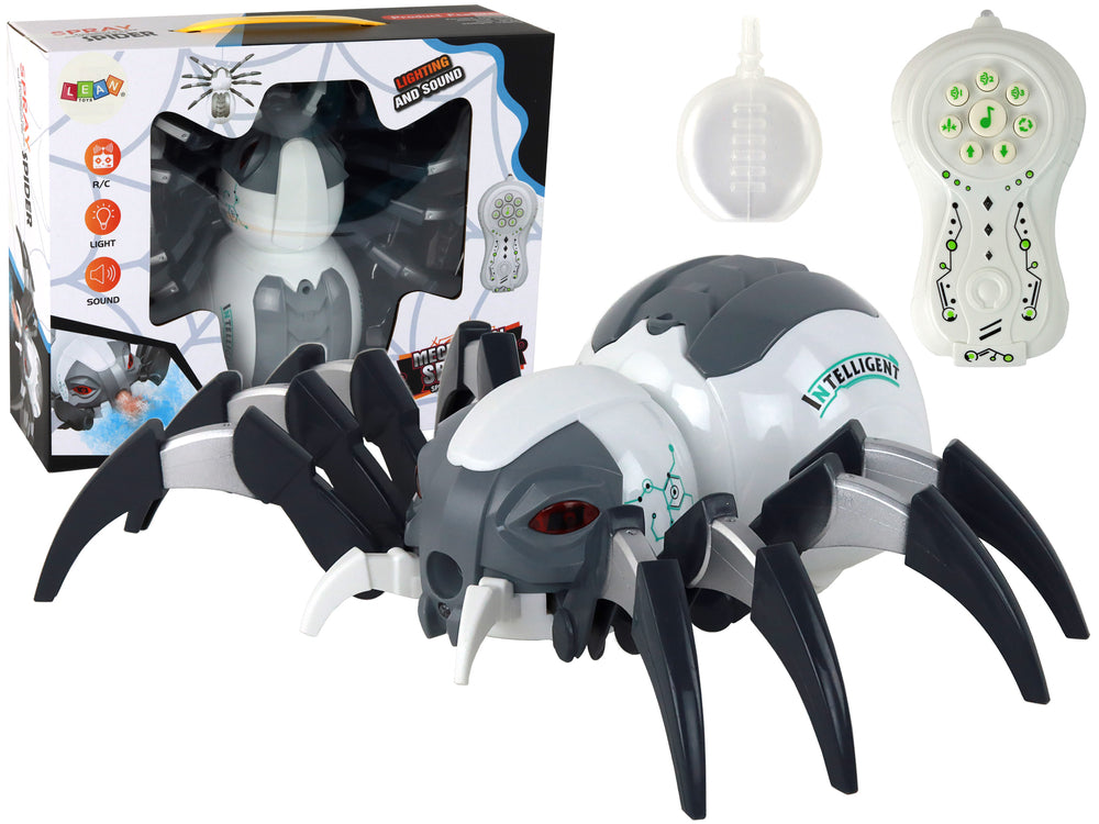 Large Remote Controlled Rc Spider Battery Operated White And Gray