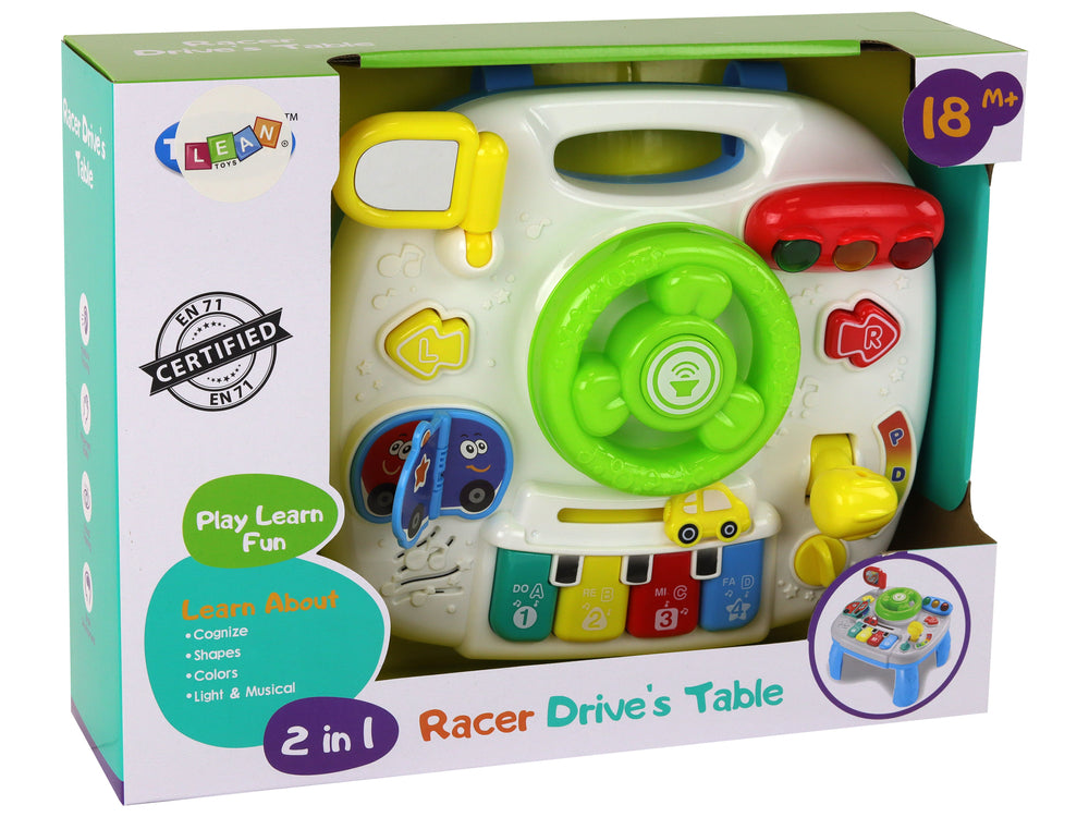 Educational Interactive Table 2in1 Board For Toddlers Steering Wheel