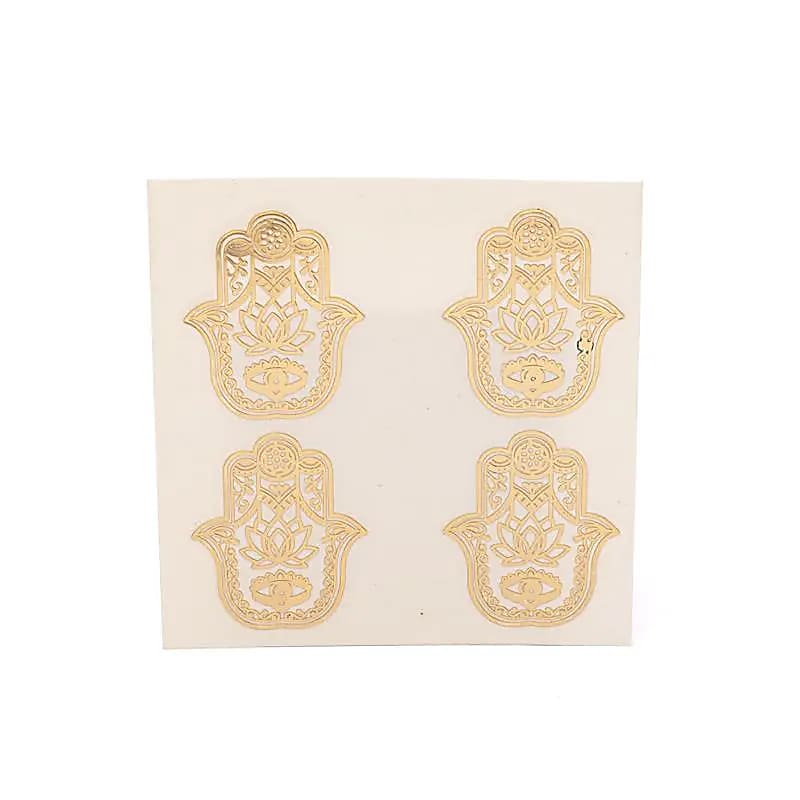 Adesivo in metallo Mano di Fatima color oro 4x -- 35 cm set da 2 pezzi - 3,5 cm set da 2 pezzi