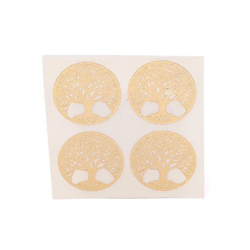 Metallklistermärke Tree Of Life Guld 4x - 4cm Set med 2 st