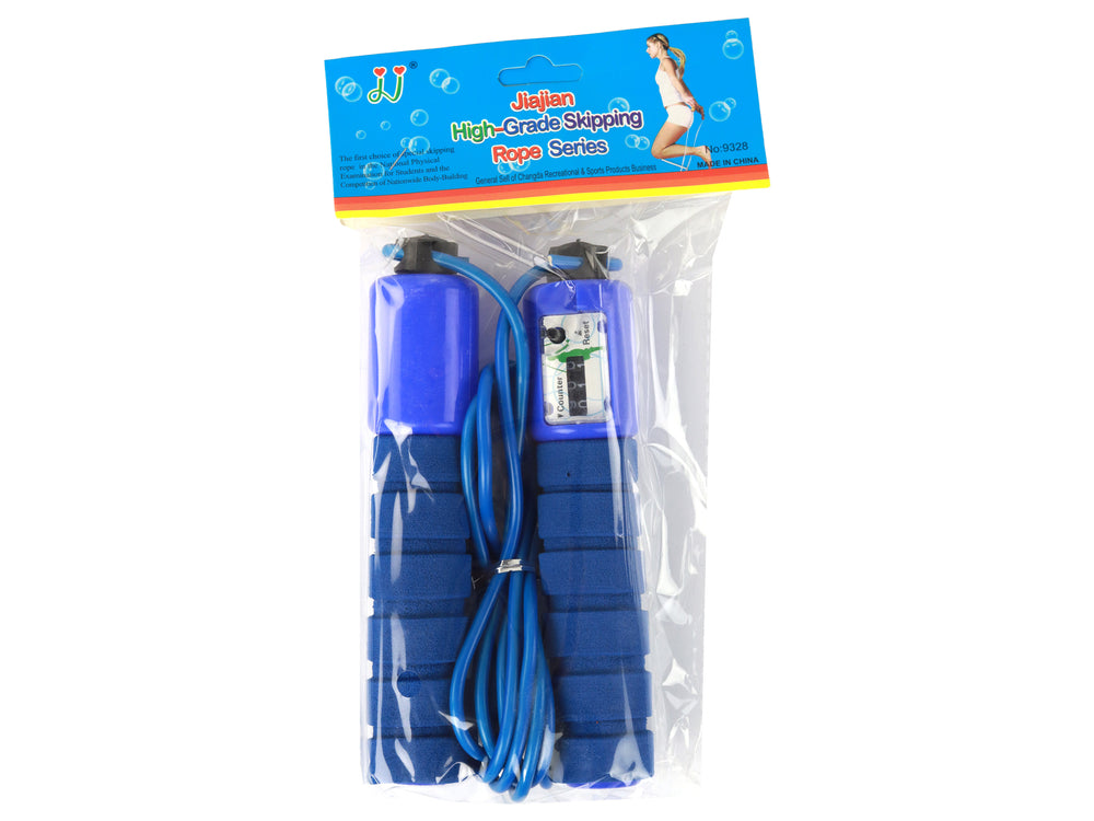 Blue Skipping Rope With Counter 280 Cm Fitness Adjustment
