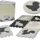 Soft Puzzle Mat Contrasting Educational Eva Foam Gray 28 Pieces.