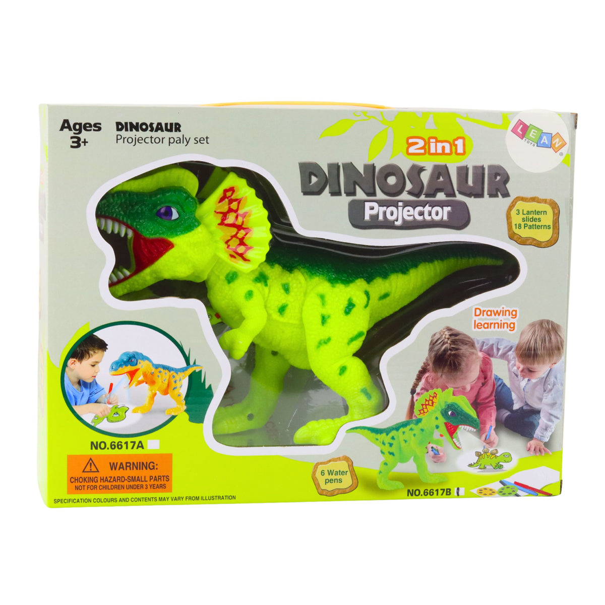 Dinozur Projector For Drawing And Painting 18 Pictures 2-in-1 Markers