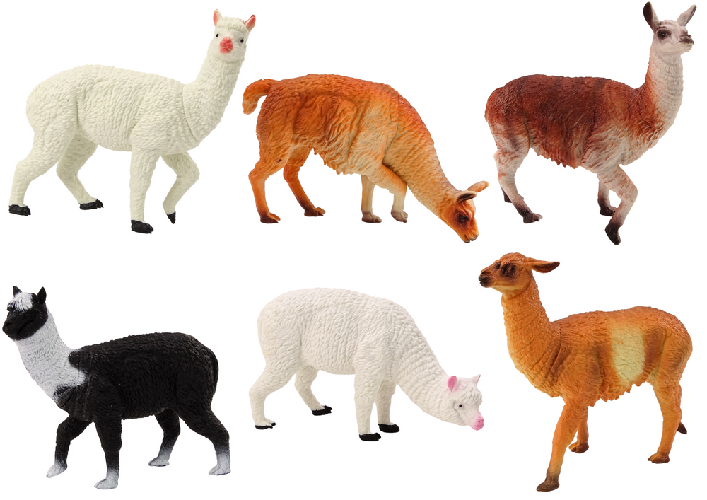 Set Of Alpaca Llama Farm Set Figures 6 Pcs. Mix