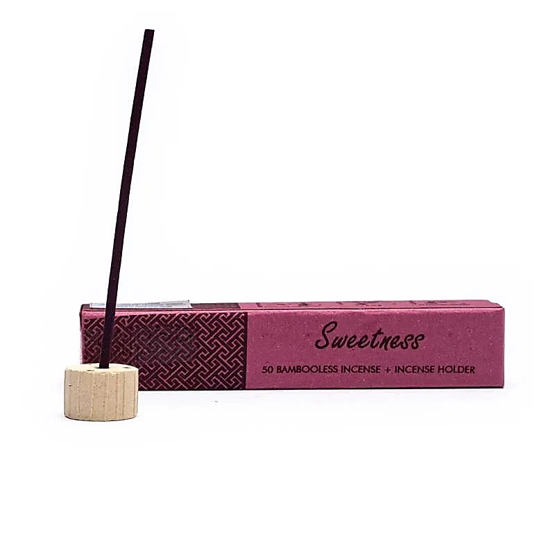 Incenso de ervas sem bambu com suporte para doçura - 34 G Pacote de 12 unidades