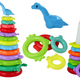 Giraffe Pyramid Puzzle 13 Circles Colorful 43cm X 18cm X 18cm