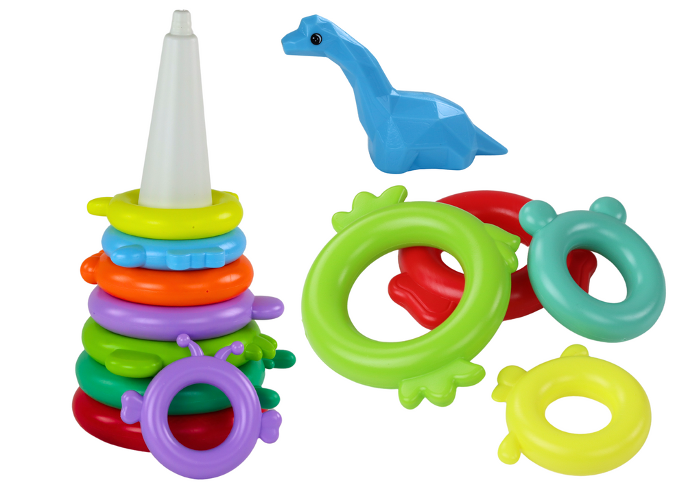 Giraffe Pyramid Puzzle 13 Circles Colorful 43cm X 18cm X 18cm