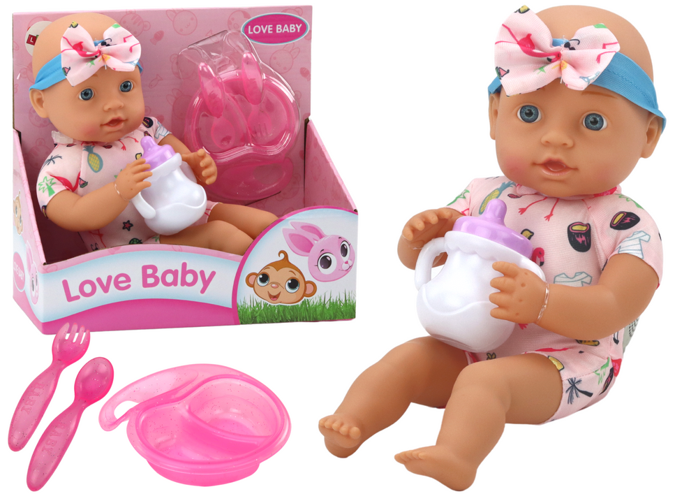Baby Doll Clothes With Flamingos Headband Feeding Accessories