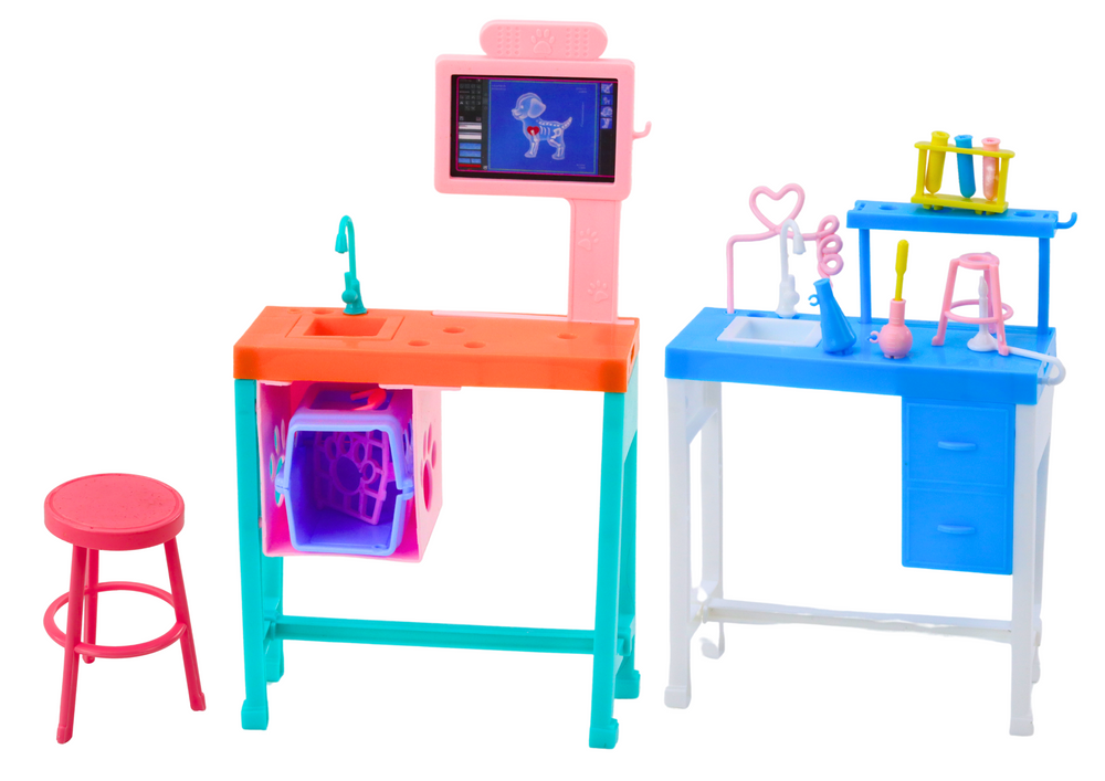 Ensemble poupée vétérinaire toilettage mobilier de bureau accessoires animaux de compagnie