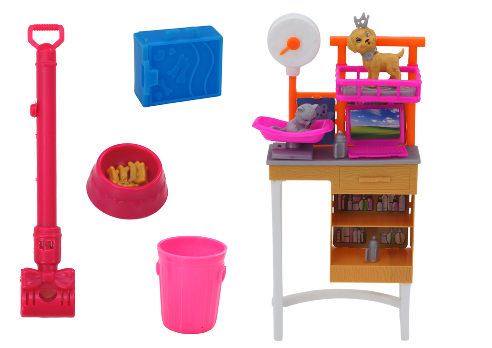 Doll Set With Dogs Cat Vet Accessories