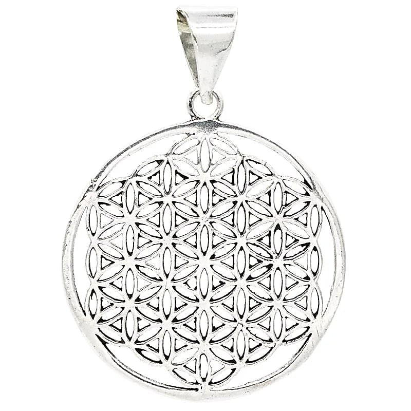 Flower Of Life Pendant Brass Silver-colored --package Of 3 Pcs - 3 Cm
