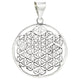 Месингова висулка Flower of Life в сребрист цвят --опаковка от 3 бр. - 3 см