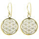 Обеци Flower of Life, месинг, златист цвят --пакет от 3 бр. - 2,5 см