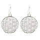 Flower Of Life Earrings Brass Silver Colour --package Of 3 Pcs - 2.5 Cm